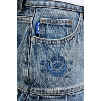 HUGO Blue Дънкова пола Hugo Blue в синьо къса разкроена 50546318 (50546318)