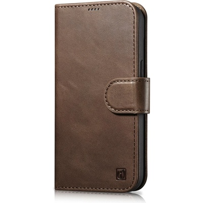 ICARER Флип Кейс 2в1 от естествена кожа тип ""портфейл"" iCarer Oil Wax за iPhone 14 Plus, Анти-RFID, Кафяв (WMI14220723-BN) (WMI14220723-BN)