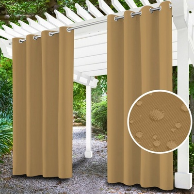 Záhradný záves do altánku na kolieskach - latte - 37 Rozmer závesu: 155x240cm