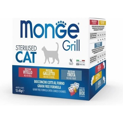Monge Cat Grill králík / jehně 12 x 85 g