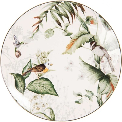Clayre & Eef Dezertný tanier Tropical birds 20 x 2 cm