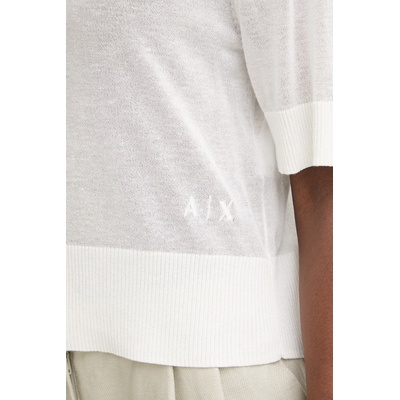 Giorgio Armani пуловер с къси ръкави дамски с добавен лен (XW001912.AF21575)