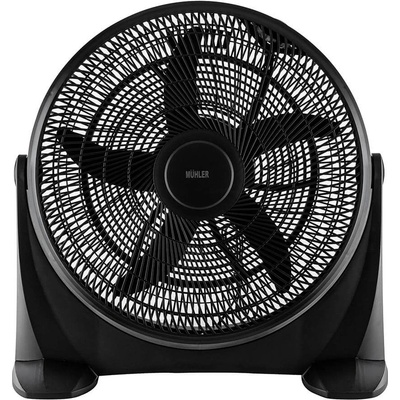 Muhler Вентилатор подов 20'' Muhler FM-2020F, Индустриален, Мощност 80W, 3 степени, 5 перки, Пластмасов, Регулиране на струята, Черен (KT-1001775)