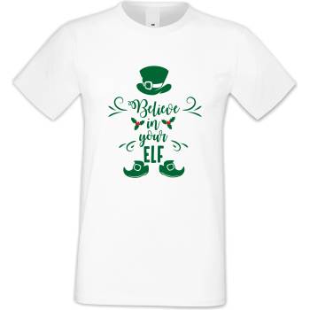 Мъжка бяла тениска Believe in your Elf
