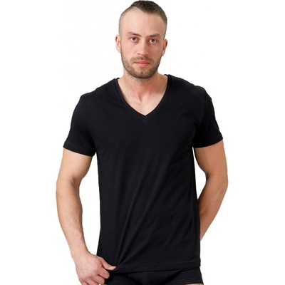 Pánské jednobarevné tričko krátkým rukávem HOTBERG černá