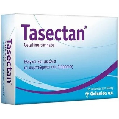 Galenica Хранителна добавка при диария. Galenica Tasectan Gelatine Tannate 500mg Control of the symptoms of diarrhea 15 caps