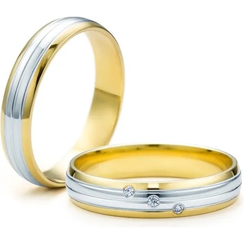 Image 1 of SAVICKI Сватбени халки: двуцветно злато, кръгли. 4 мм