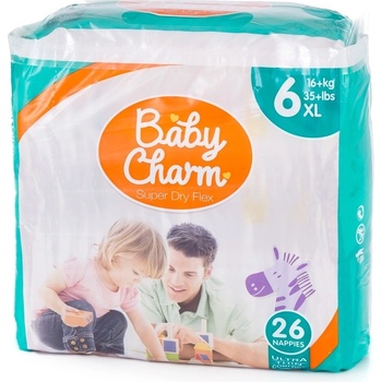 Baby Charm Super Dry Flex 6 Extra Large 16 kg + 26 ks