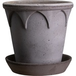 Bergs Potter Саксия Elizabeth с поставка 14 см сива (ELG14S)