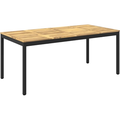 vidaXL Маса за вечеря в градината Бяло и черно 180 x 88, 5 x 75 см (901768)