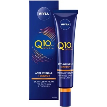 Nivea Q10 Plus C Anti-Wrinkle + Energy Skin Sleep Cream - Енергизиращ нощен крем против бръчки от серията "Q10 plus C" 40мл