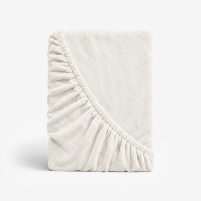 Goldea mikroplyšová elastická plachta deluxe slonová kosť 160x200