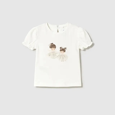MAYORAL Тениска къс ръкав балерини мръсно бял цвят за мини момиче Майорал
