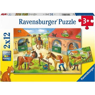 Ravensburger - Puzzle 2x12 Holidays on a horse farm - 1 - 39 piese