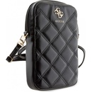 Guess PU Quilted 4G Metal Logo Wallet Phone Bag Zipper čierne