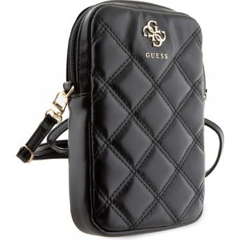 Guess PU Quilted 4G Metal Logo Wallet Phone Bag Zipper čierne