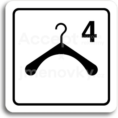 ACCEPT Piktogram šatna 4 III - bílá tabulka - černý tisk