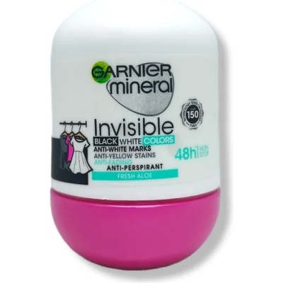 Garnier рол-он дамски, Invisible, Black, White, Colors , 48h, 50мл