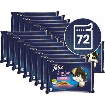 Felix Junior Fantastic lahodný výber v želé 72 x 85 g