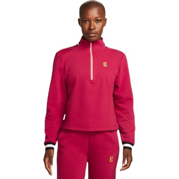 Nike Дамска блуза с дълъг ръкав Nike Court Dri-Fit Heritage Fleece - Червен