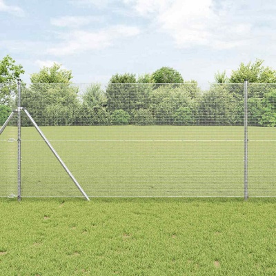 vidaXL Zemní upevnění svařované drátěné ploty 10 x 1,2 m Stříbrná