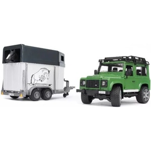 BRUDER Bruder: комплект джип Land Rover Defender с конски транспортьор и фигура на кон (02592 B)