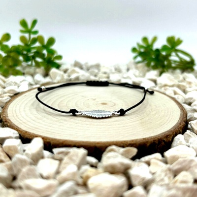 Certom Provázkový náramek se stříbrnou větvičkou a stříbrnými prvky 0059