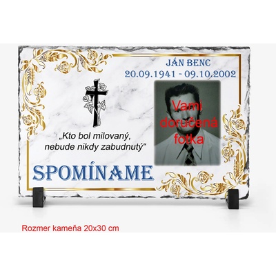 Efektný darček | Spomienkový dekoračný kameň na hrob č.1