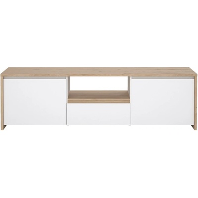 Tvilum Маса за телевизор от дъбов декор в бял и естествен цвят 179x52x48 cm Next - Tvilum (50315hluu)