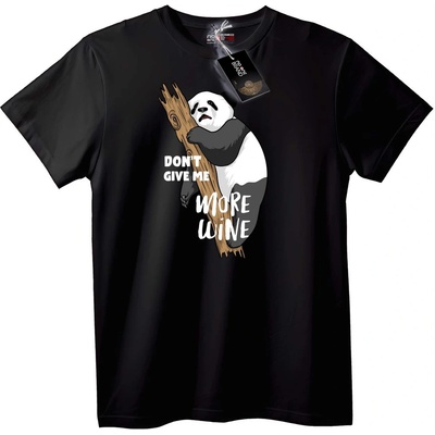 NOONEBRAND Тениска Панда Не Ми Давай Повече Вино - XS, White