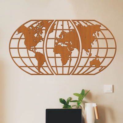 dřevo života 3 dílna mapa světa Global Zvolte barvu dekoru: Třešeň, Rozměry (cm): 156x80