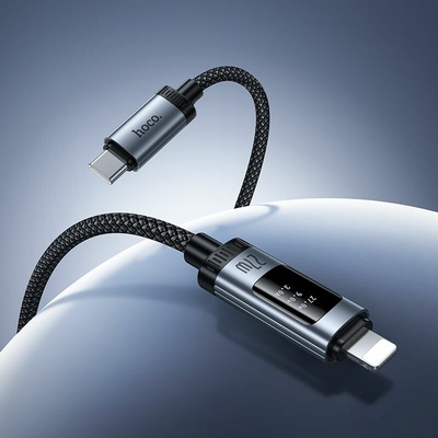 Hoco U148 s digitálním displejem USB C na Lightning Pd 27W 1,2m černý
