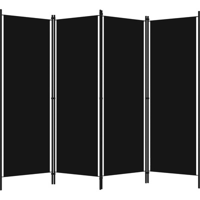 vidaXL 4-dielna deliaca stena do izby čierna 200 x 180 cm