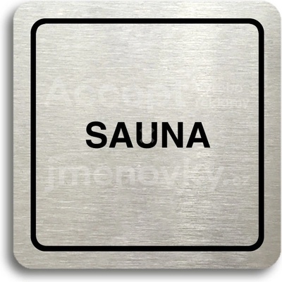 ACCEPT Piktogram sauna - stříbrná tabulka - černý tisk