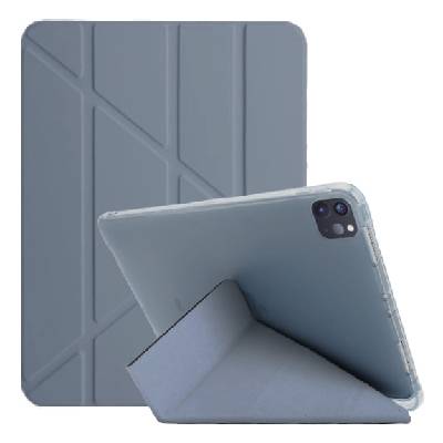 Калъф със стойка оригами и място за Apple Pencil за iPad Air 4 (2020) / Air 5 (2022) / Pro 11" (2018-2022) - синьо-сиво (75491)