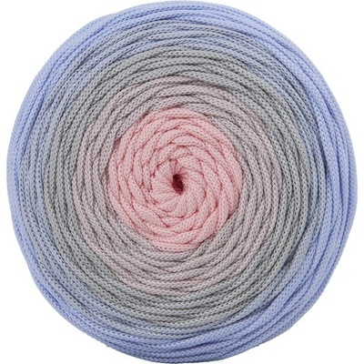 Manumi háčkovací polyesterová šňůra 5 mm ombré pastelová - 1 ks