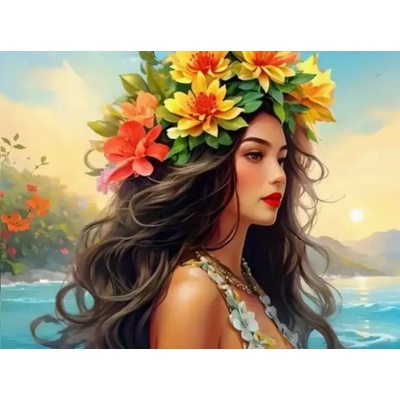 Norimpex - Puzzle Diamant painting: Girl by the sea 30x40cm - 1 - 39 piese