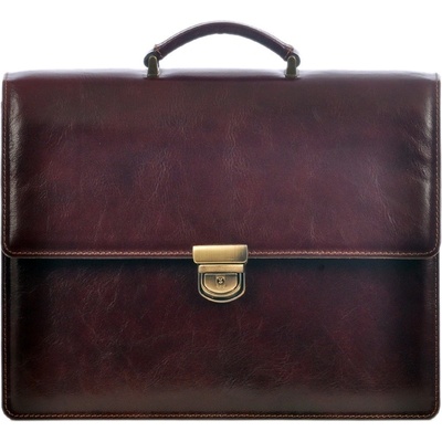 Triton kožená pánská ručně šitá aktovka Wilhelm hnědá – Zboží Mobilmania