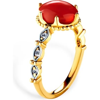 Image 1 of SAVICKI Пръстен: двуцветно злато. диаманти. корали. кубичен цирконий