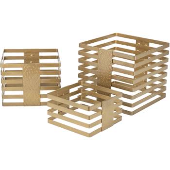 Image 1 of Horecano HORECANO-HELLA GOLD-К-кт стойки за блок маса 3бр (15.5x15.5xh7.5cm, 17.5x17.5xh12.5cm, 20.5x20.5xh17.5cm) (HC84243)(SG-49665(S3)) (0184243)