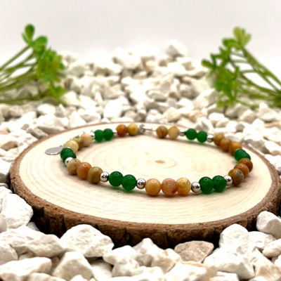 Certom stříbrný náramek Jadeit achát 0119