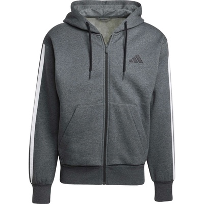 adidas M 3 Stripes FL FZ HD tmavo sivá