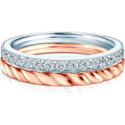Savicki Sada prsteňov Symphony dvojfarebné zlato laboratórne diamanty ZST SAVNo 504R 502LAB B
