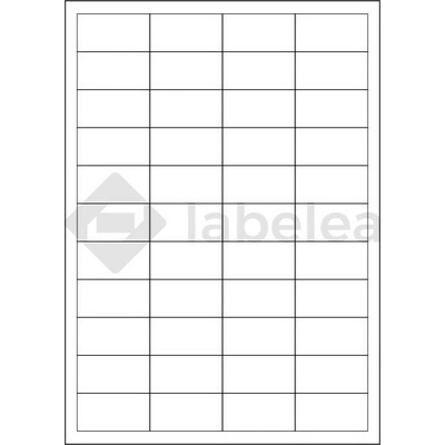 Labelea Samolepiace etikety 48,5x25,4 mm (44 etiket) biele papierové, na hárku A4, pre laserovú a atramentovú tlač, Farba etikiet Biela, Počet hárkov v balení 1000 EPM048025W044J