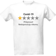 Tričko s potiskem Covid recenze pánské bílá