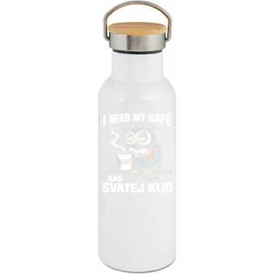 123TRIKO termoska I need my kafé, bílý tisk 500 ml
