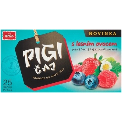 Jemča Pigi čaj s lesním ovocem pravý černý čaj aromatizovaný 25 x 1,5 g