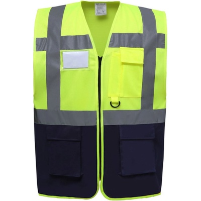 Yoko vesta HVW801 Hi Vis multifunkční výstražná žltá fluorescent navy