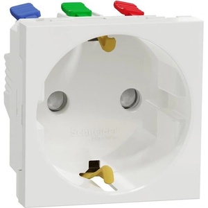 Schneider Electric SE Контакт шуко с детска защита авт. 2 мод. цвят Бял Unica - NU305718 (NU305718)