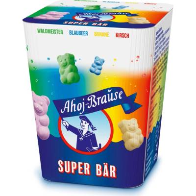 Ahoj-Brause Superbär Box šumivé bonbóny s příchutí ovoce 125 g